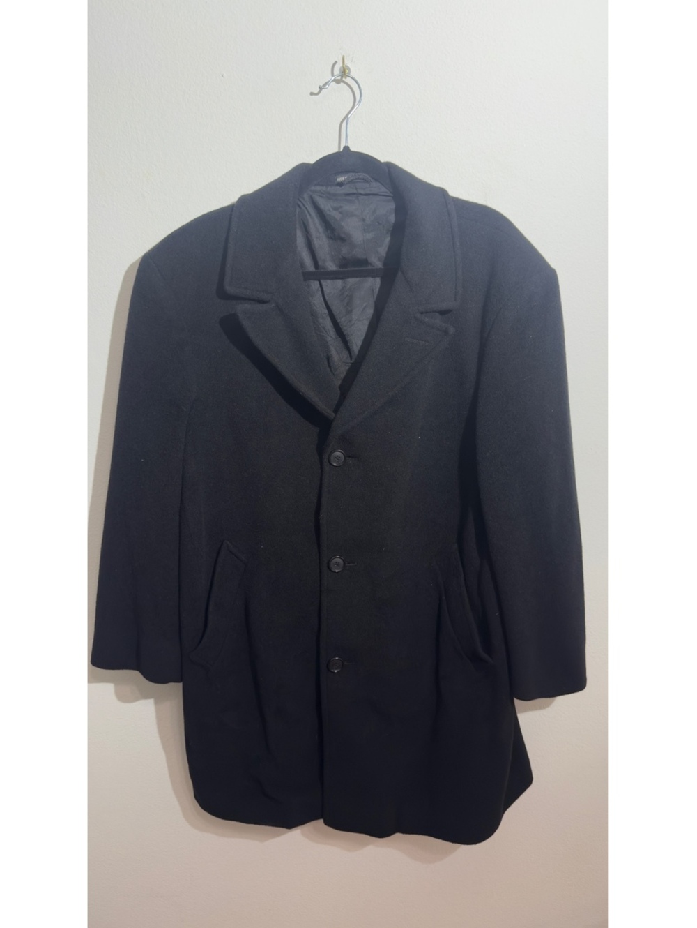 London Fog Men’s Trench Coat Black Size L Classic Towne Collection